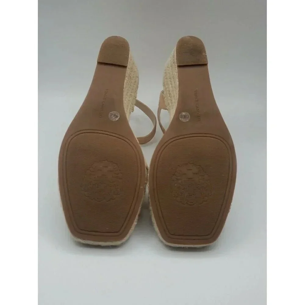 Vince Camuto Women Heel Wedge Shoes Open Toe Rose Gold Espadrille Sandal 9.5M